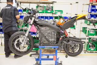 For comparison purposes, this is a view of a Zero Motorcycles bike being assembled. Note the enormity of the battery pack.